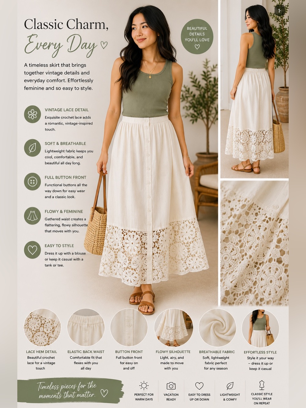 In The Beginning White Skirt Size M
